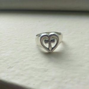 Authentic James Avery cross in heart ring